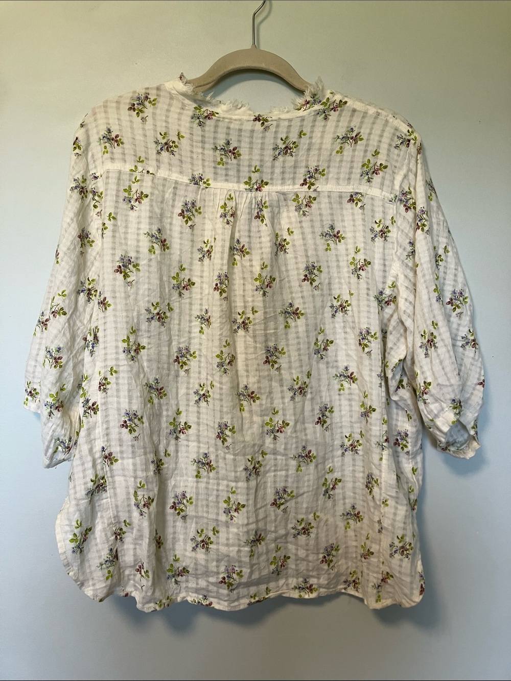 Denim & Supply Ralph Lauren White Floral Ruffle Front Blouse - Picture 6 of 6